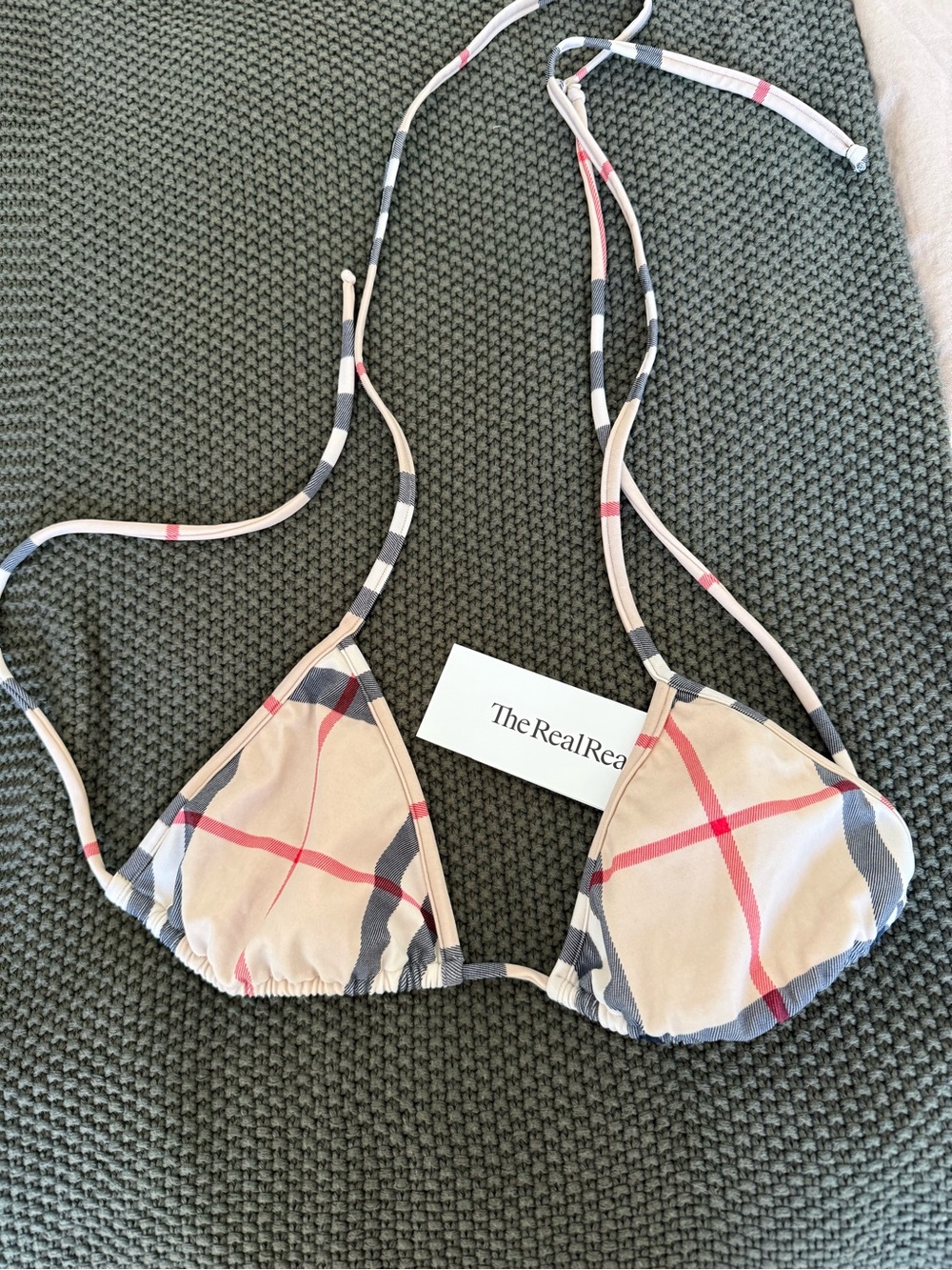 Burberry made in Italy bikini top.